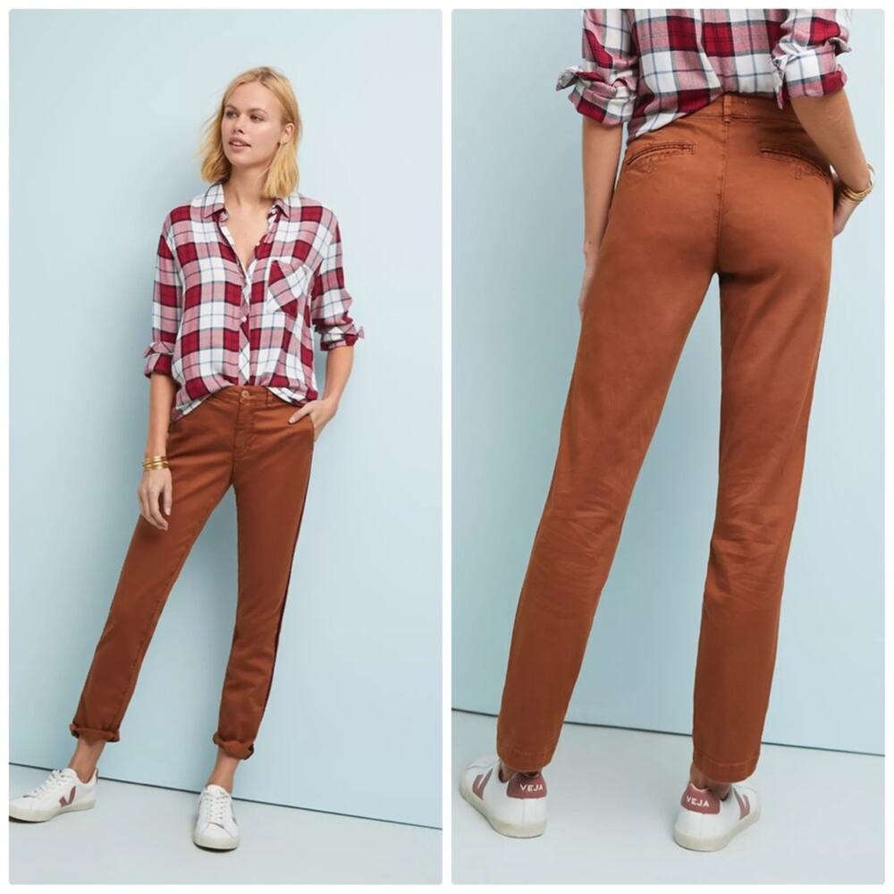 Anthropologie Relaxed Striped Chino Pants Size 31T 31 Tall‎